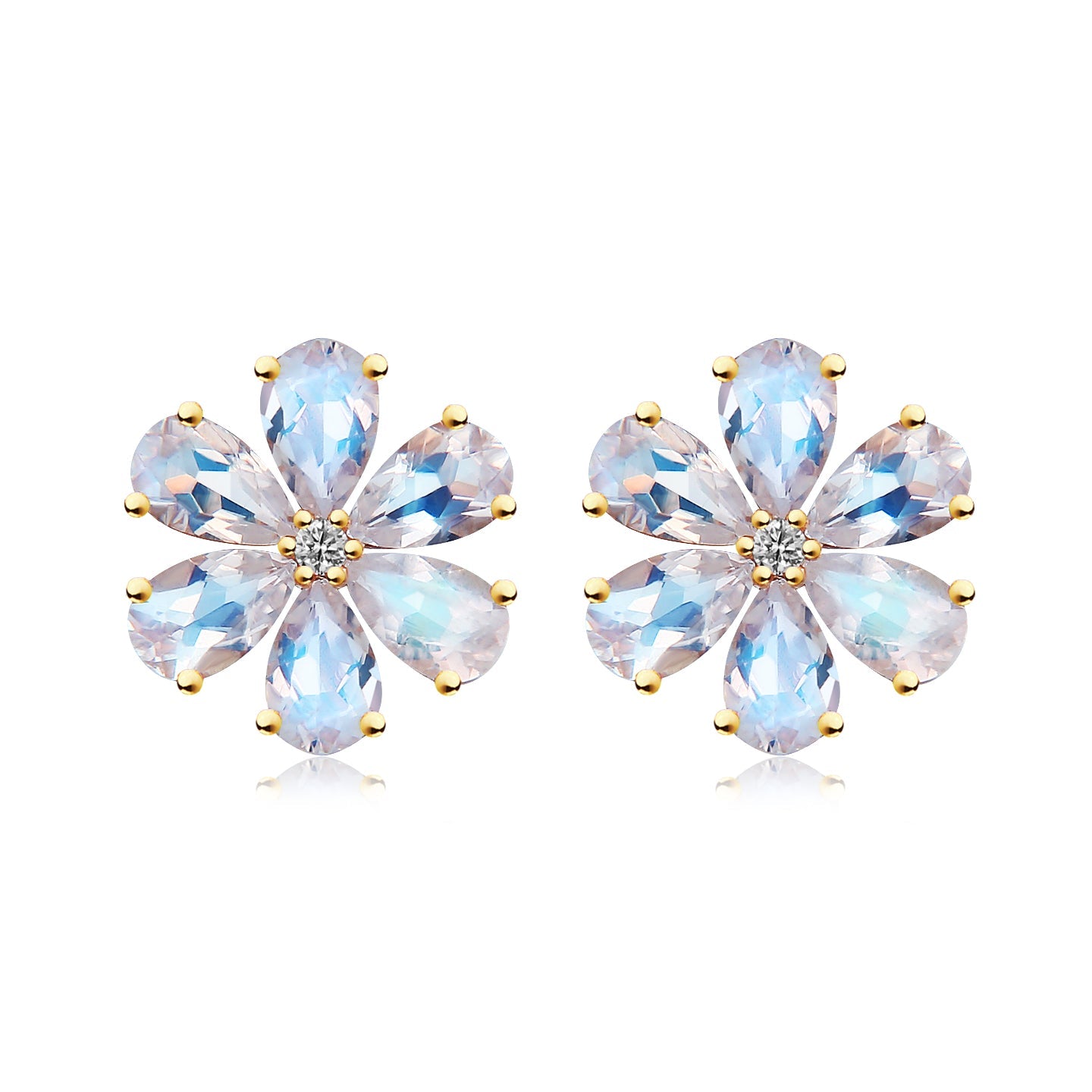Flora Blossom Moonstone Diamond Baroque Pearl Convertible Drop Earrings