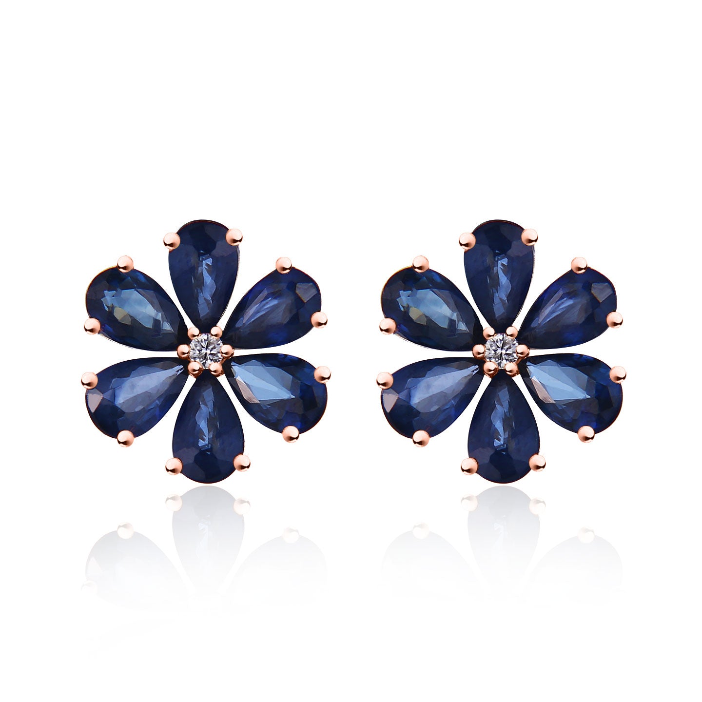 Flora Blossom Sapphire Diamond Pearl Convertible Drop Earrings