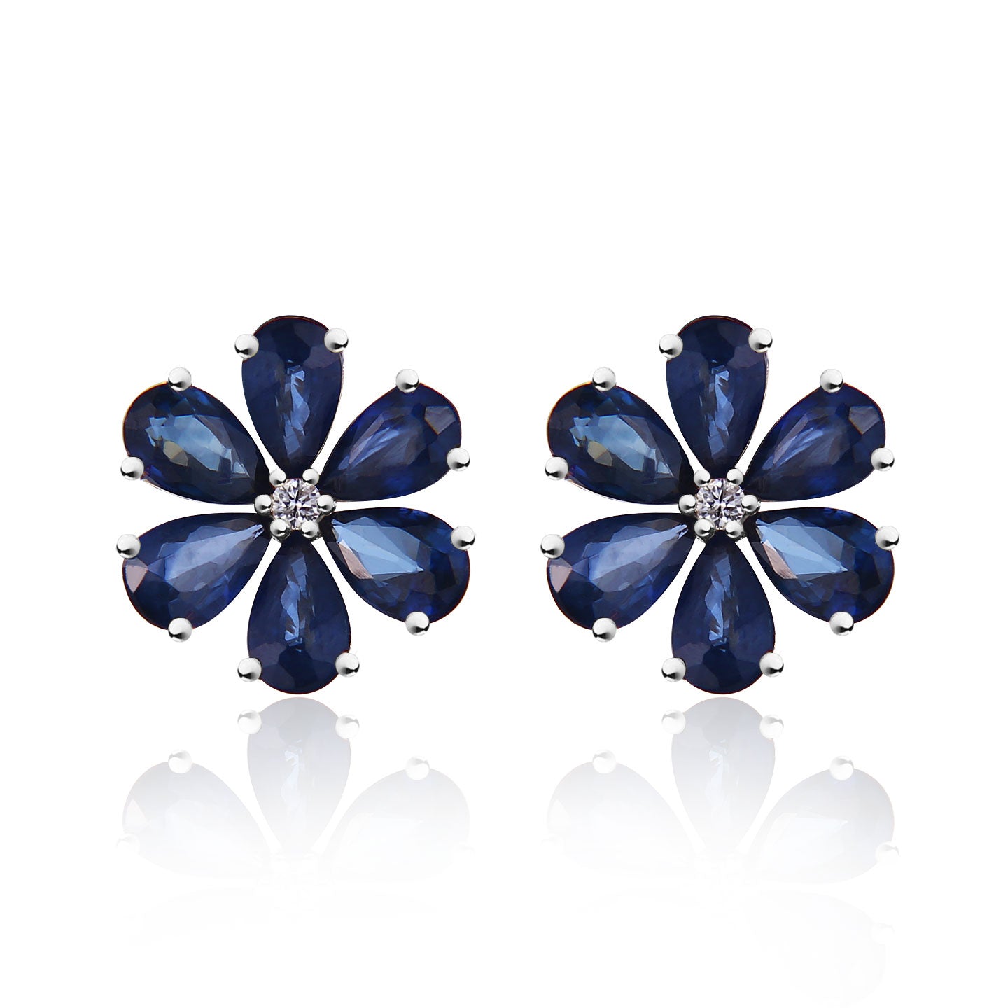 Flora Blossom Sapphire Diamond Pearl Convertible Drop Earrings