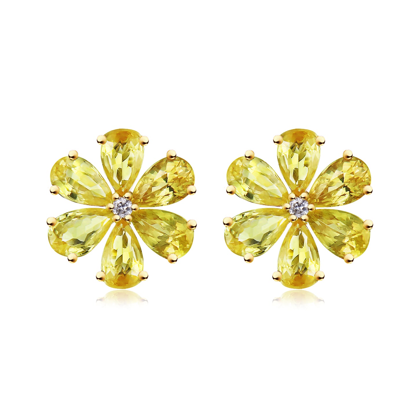 Flora Blossom Yellow Sapphire Diamond Pearl Convertible Drop Earrings