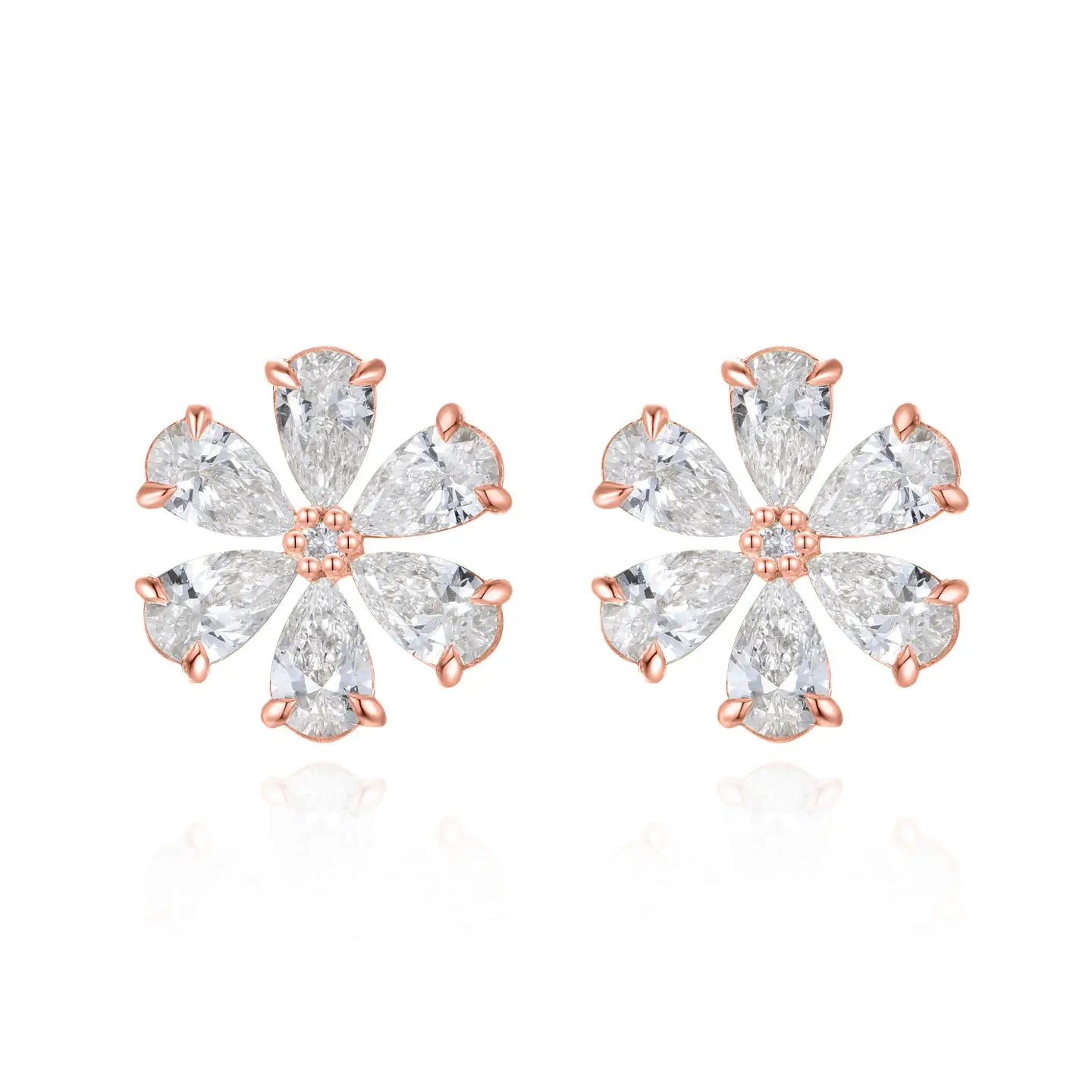 Flora Blossom Lab Grown Diamond Earrings 14k rose gold 
