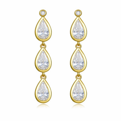 Venus Tears Lab Grown Diamond Drop Earrings 14k yellow gold