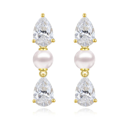 Venus Tears Lab Grown Diamond Pearl Drop Earrings
