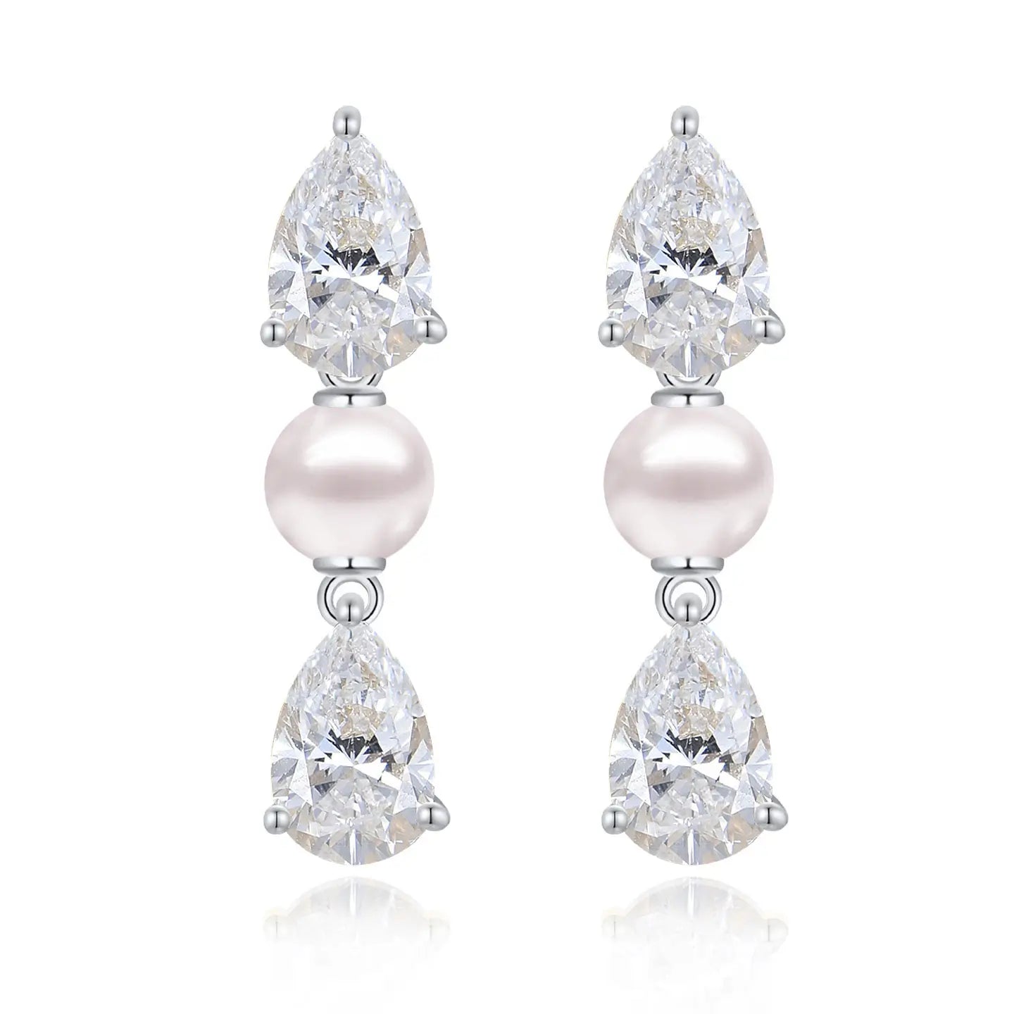 Venus Tears Lab Grown Diamond Pearl Drop Earrings