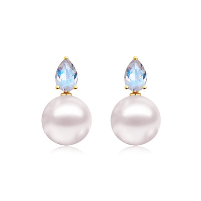 Venus Tears Moonstone Pearl Convertible Earrings