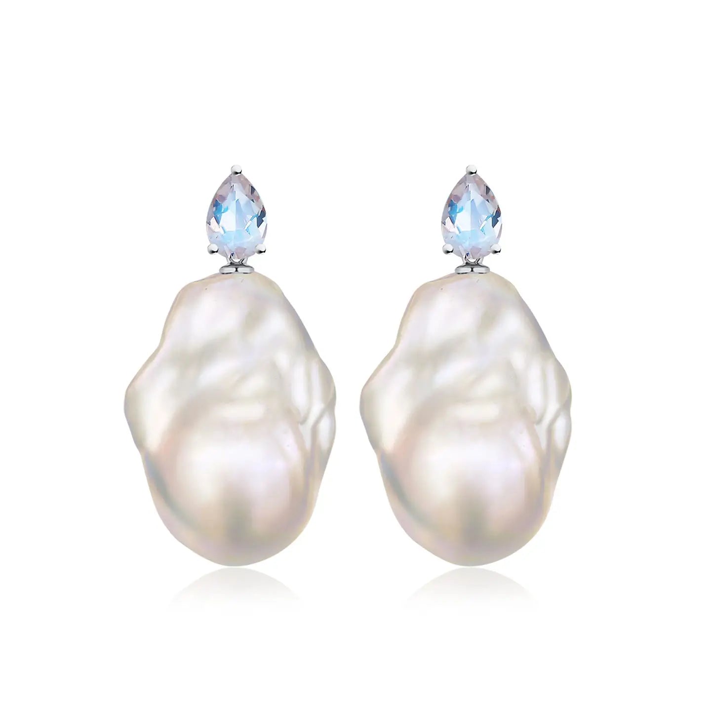 Venus Tears Moonstone Baroque Pearl Convertible Drop Earrings