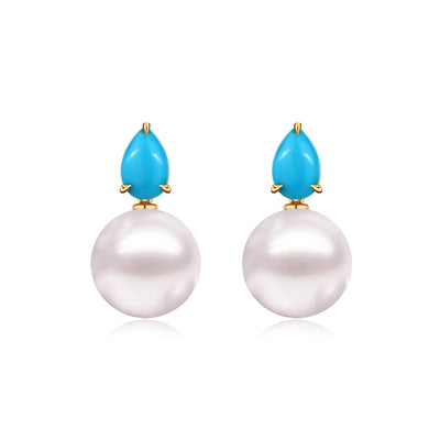 Venus Tears Turquoise Pearl Convertible Earrings