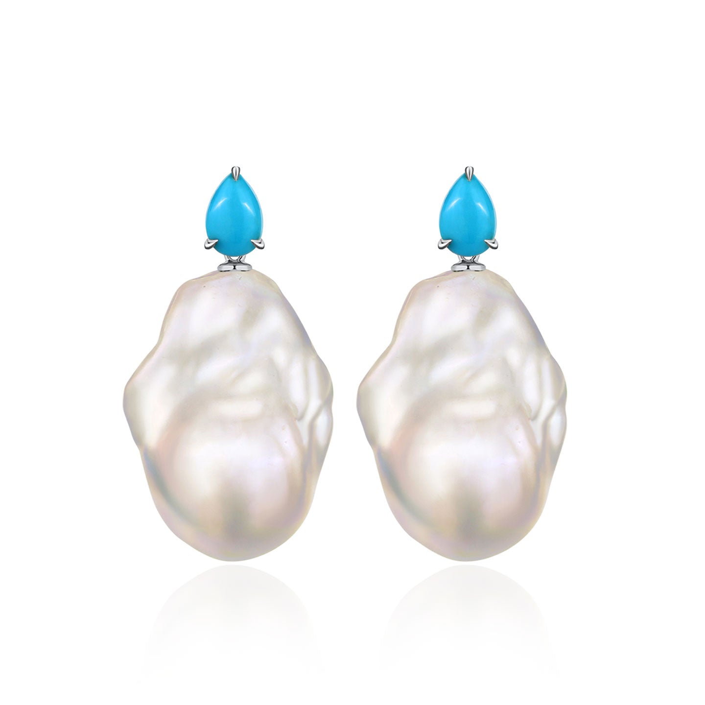 Venus Tears Turquoise Baroque Pearl Convertible Drop Earrings