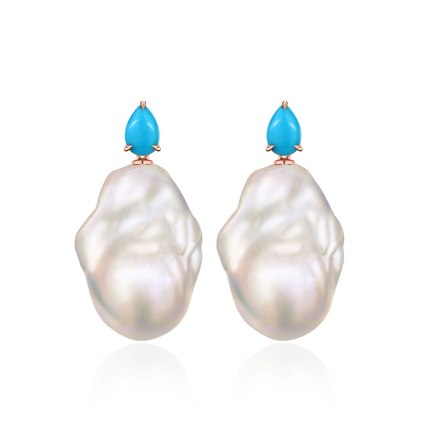 Venus Tears Turquoise Baroque Pearl Convertible Drop Earrings