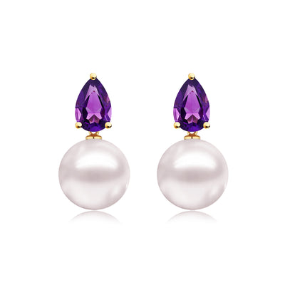 Venus Tears Amethyst Pearl Convertible Earrings