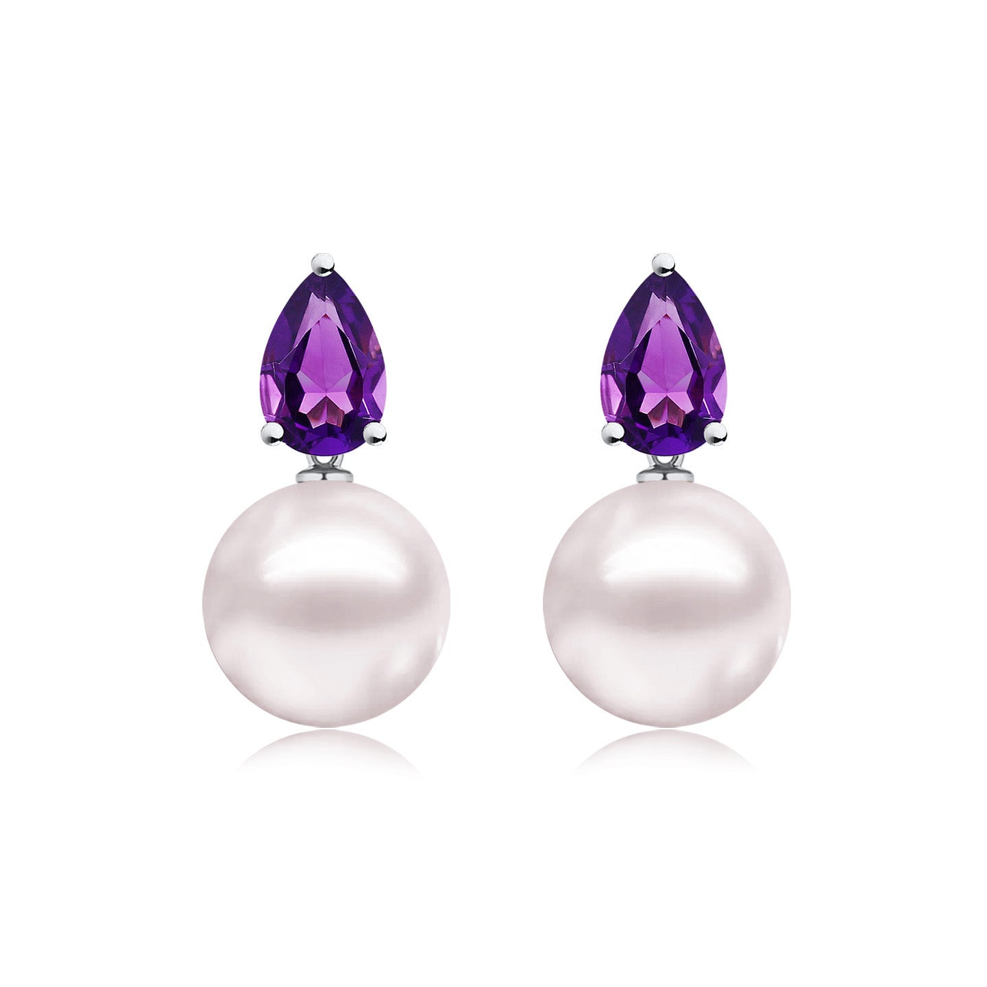 Venus Tears Amethyst Pearl Convertible Earrings