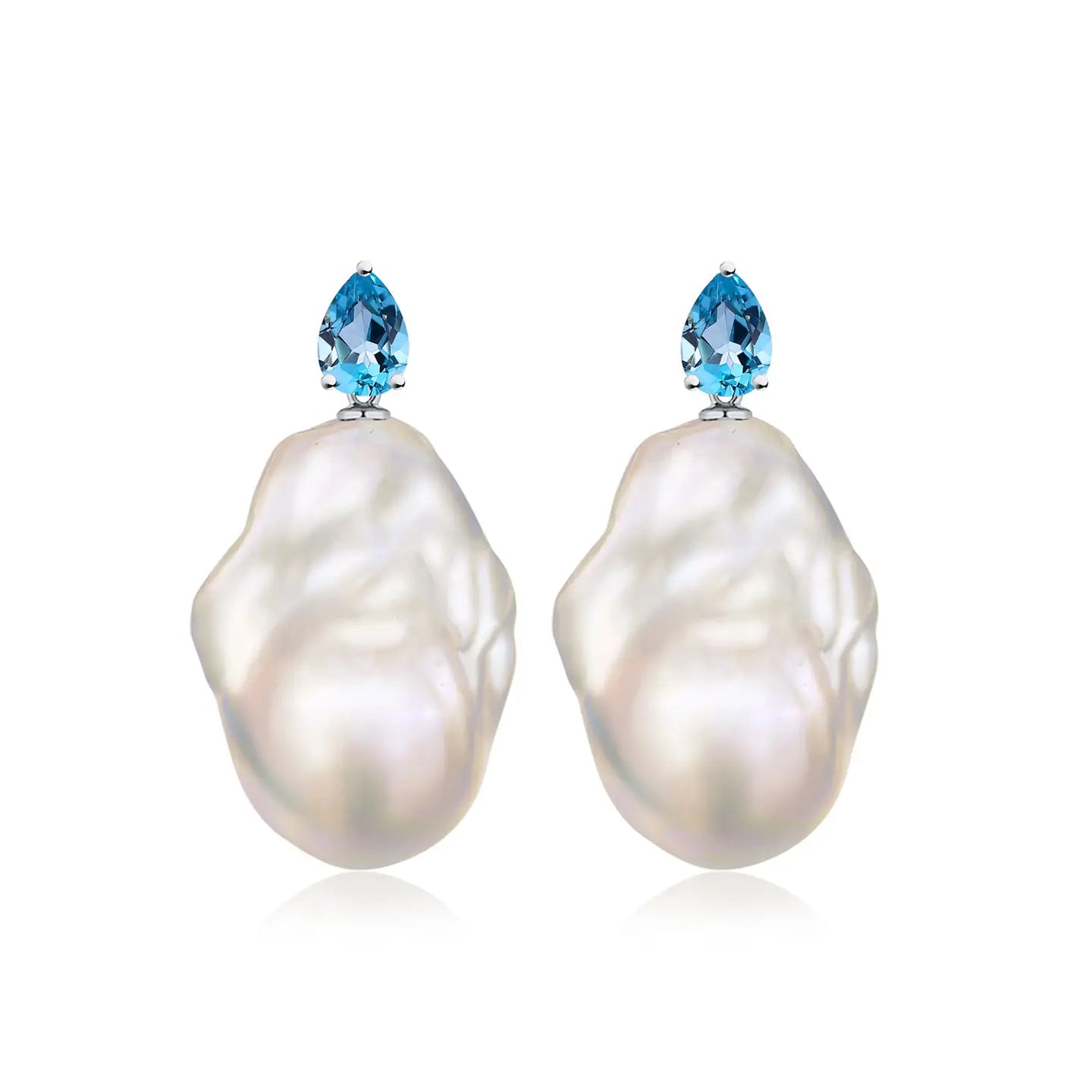 Venus Tears Topaz Baroque Pearl Convertible Drop Earrings