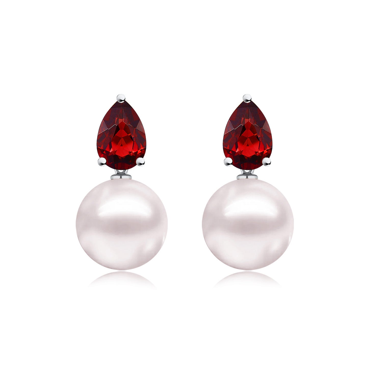Venus Tears Garnet Pearl Convertible Earrings