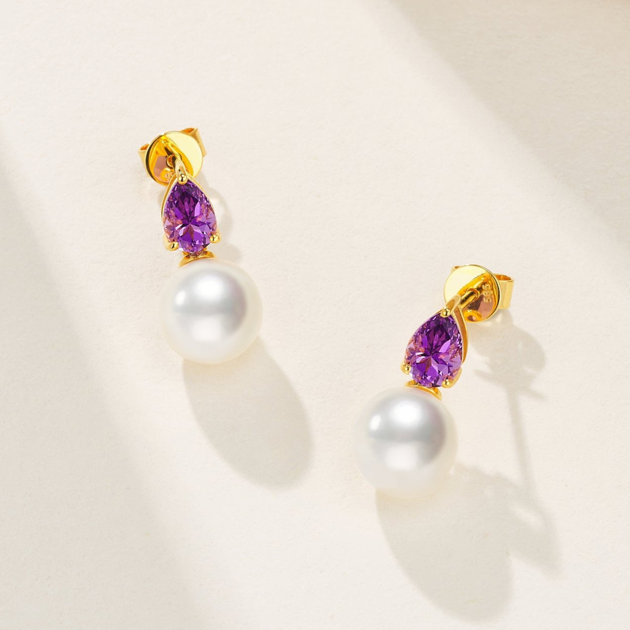 Venus Tears Amethyst Pearl Convertible Earrings