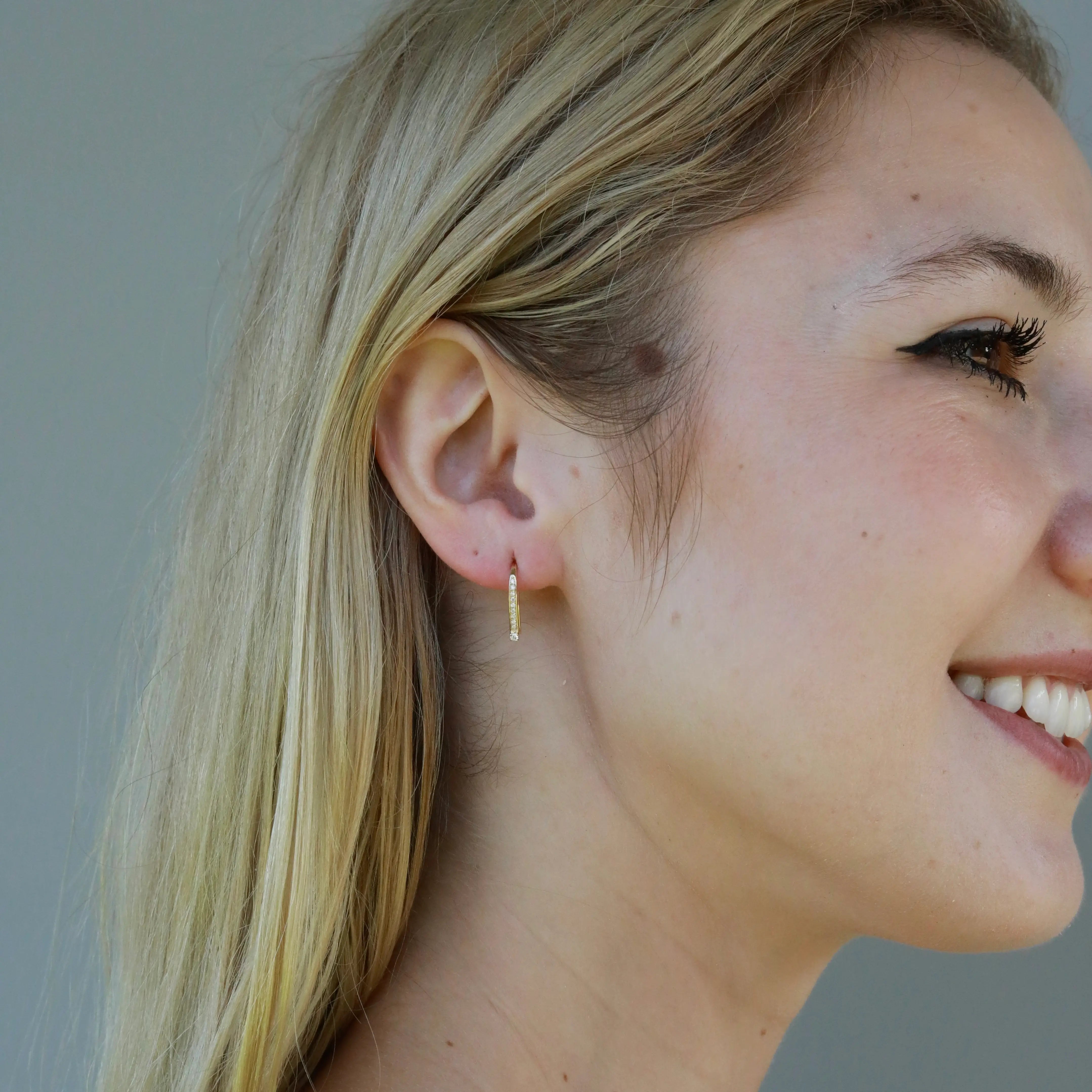 Natural Diamond Convertible Hook Earrings 14k Yellow Gold