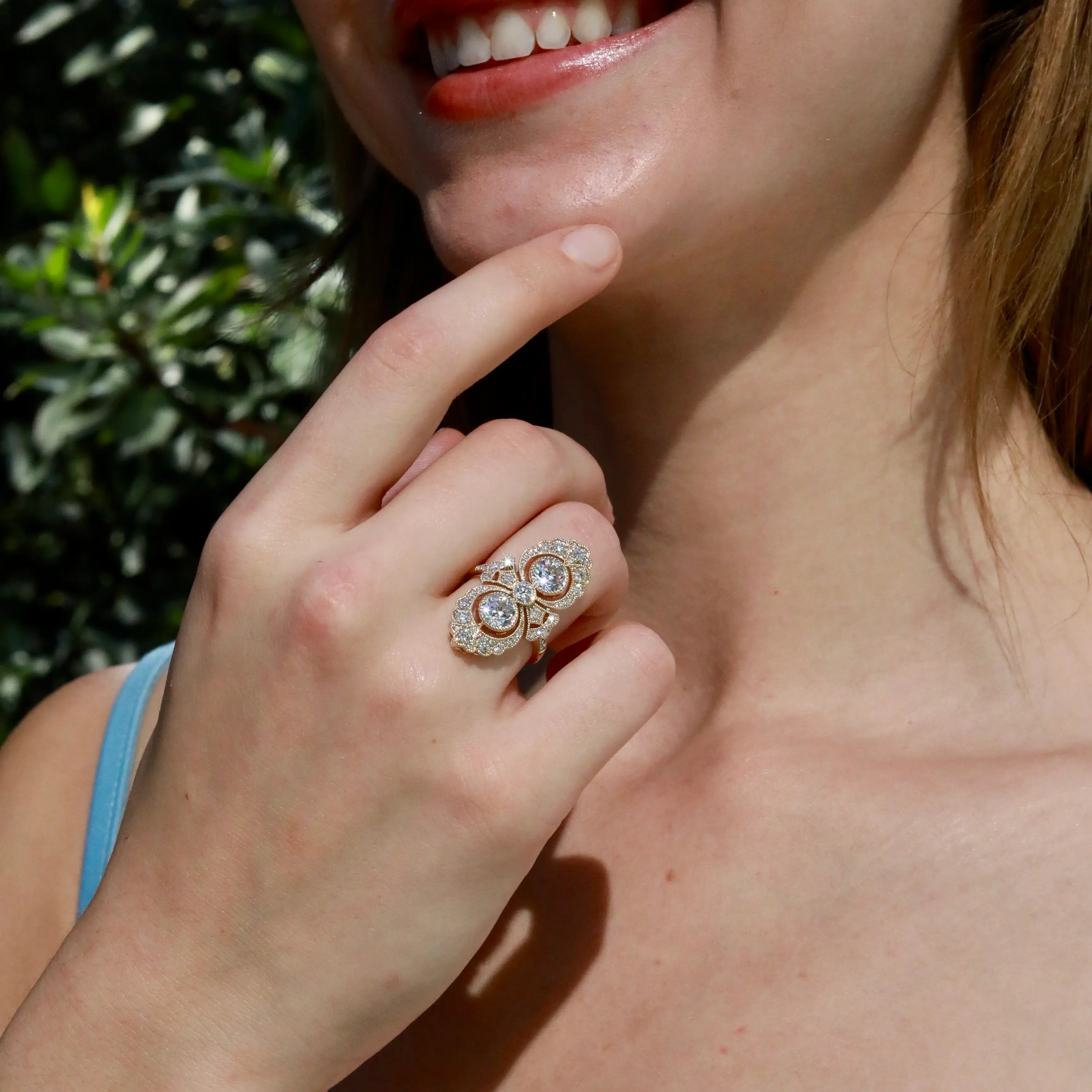 Kai Heirloom Revival Double Halo 3.06ct Lab Diamond Ring in 14k yellow gold