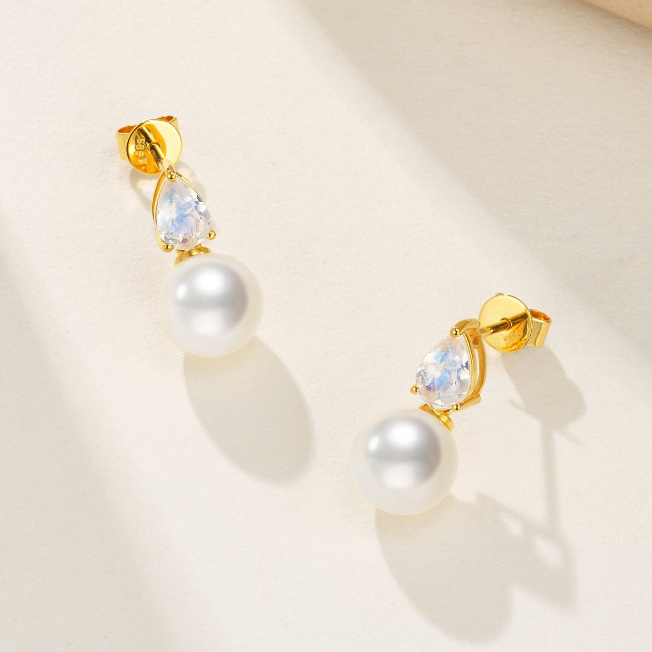 Venus Tears Moonstone Pearl Convertible Earrings