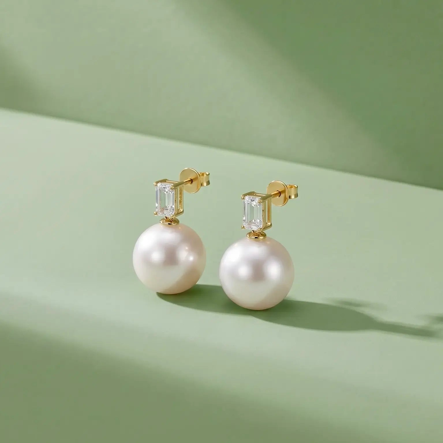 14k gold Venus Lab Grown Diamond12-13 mm Pearl Convertible Drop Earrings
