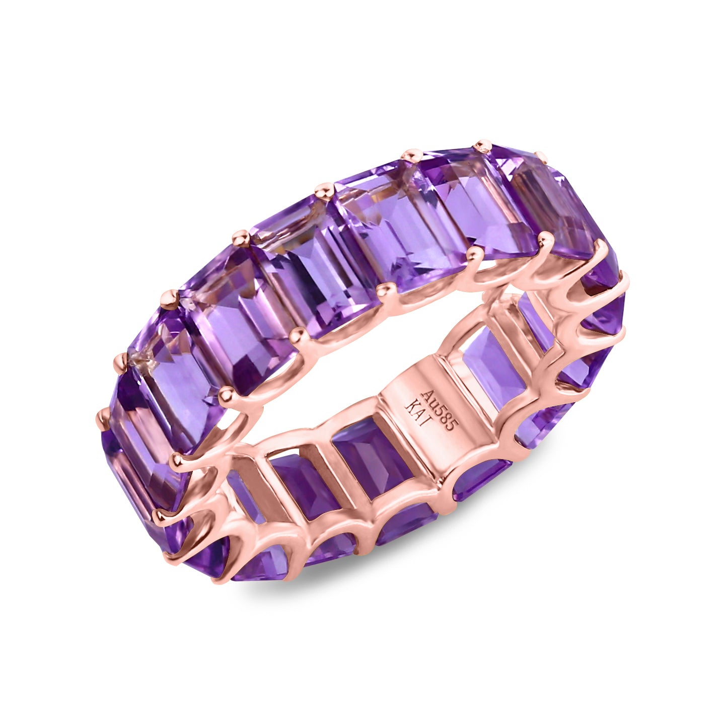 Nora Emerald-Cut Amethyst Eternity Ring