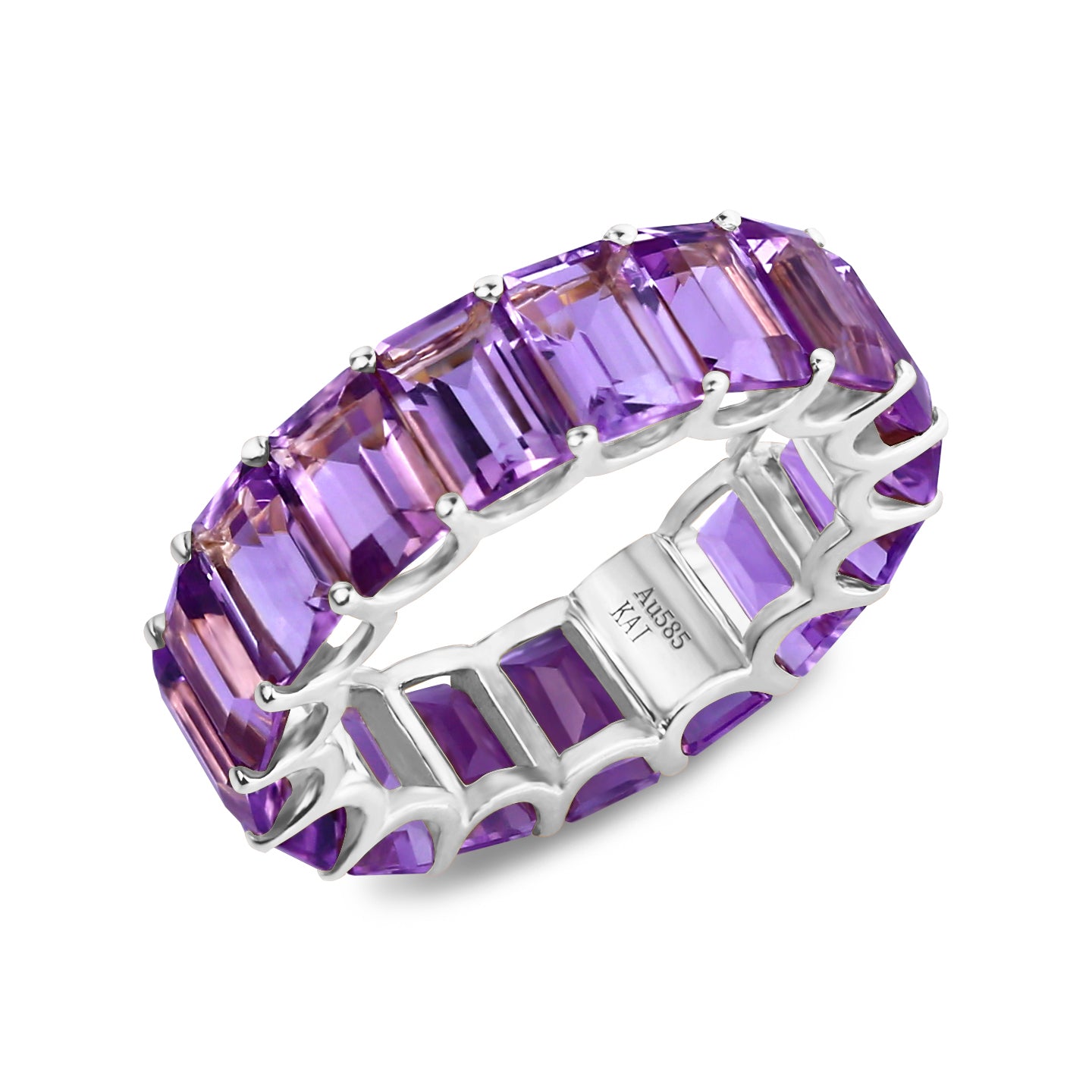 Nora Emerald-Cut Amethyst Eternity Ring