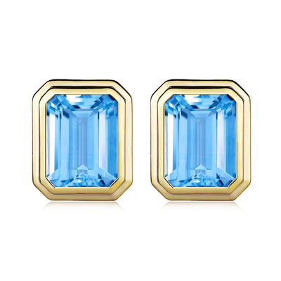 Bella Emerald-Cut Topaz Earrings