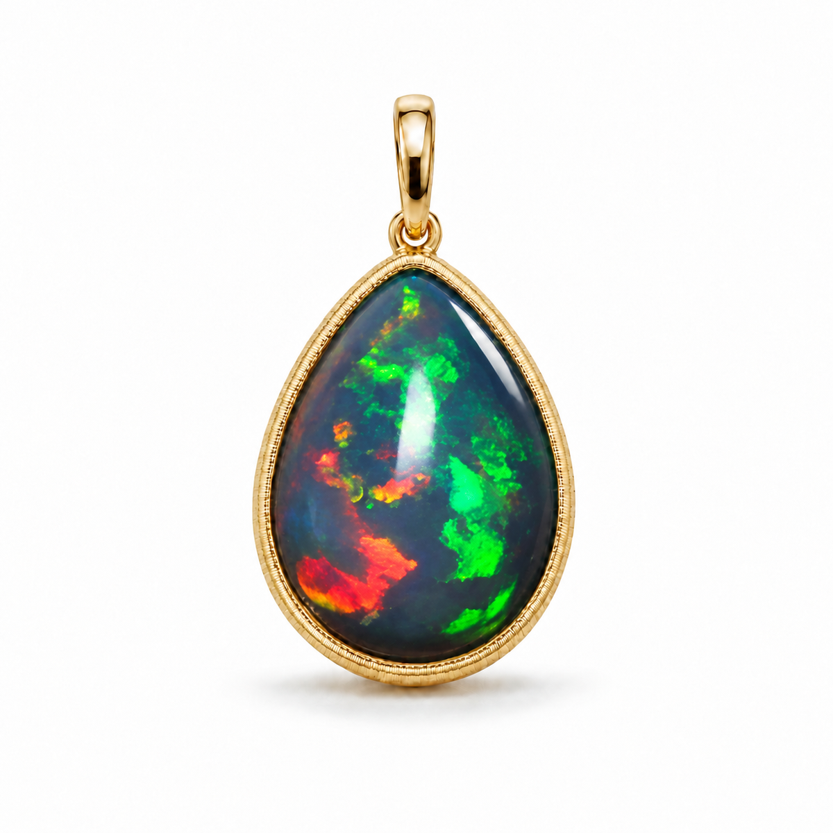 Vivid Glance 4.38ct Natural Black Opal Charm (One-of-a-Kind) - Custom Order