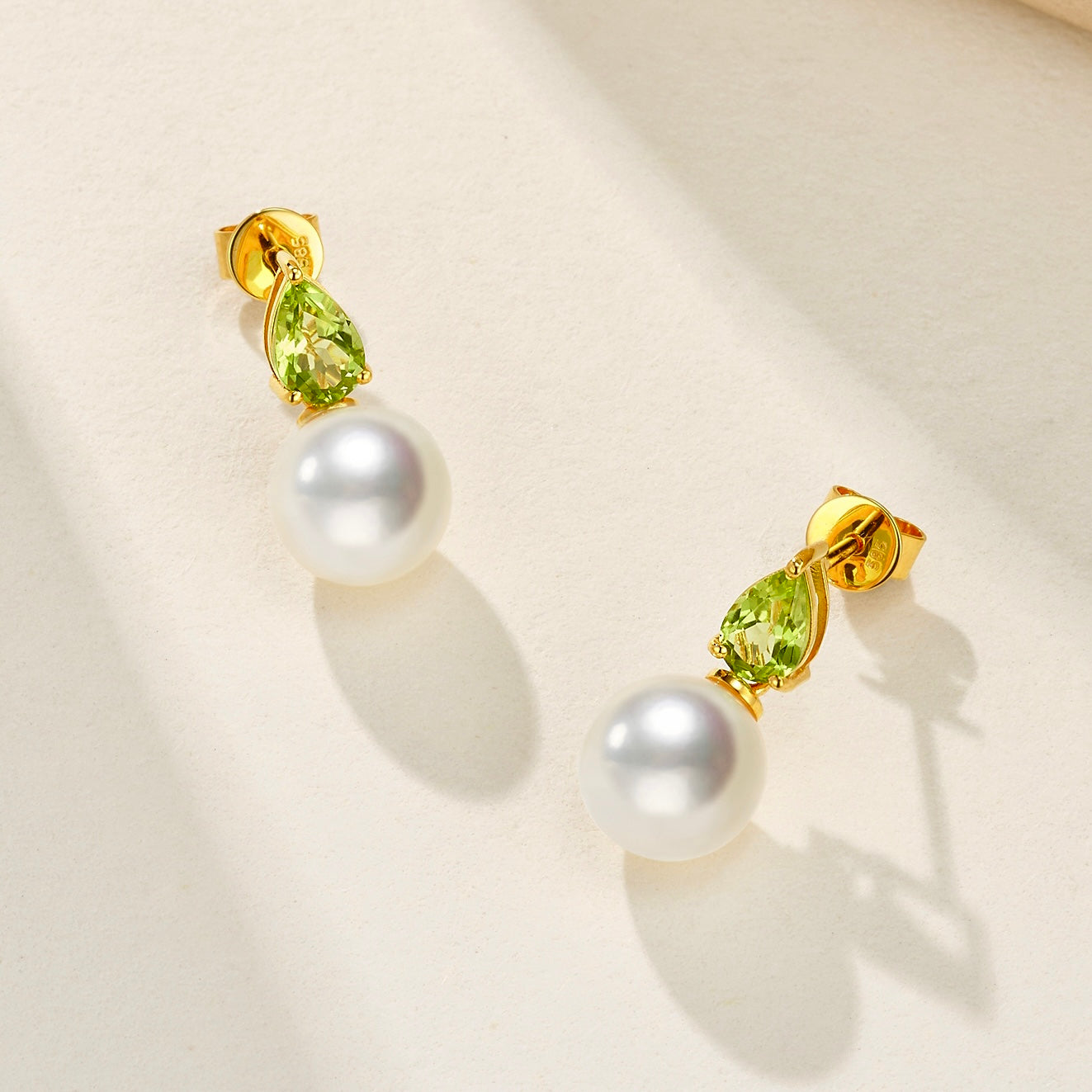 Venus Tears Peridot Pearl Convertible Earrings