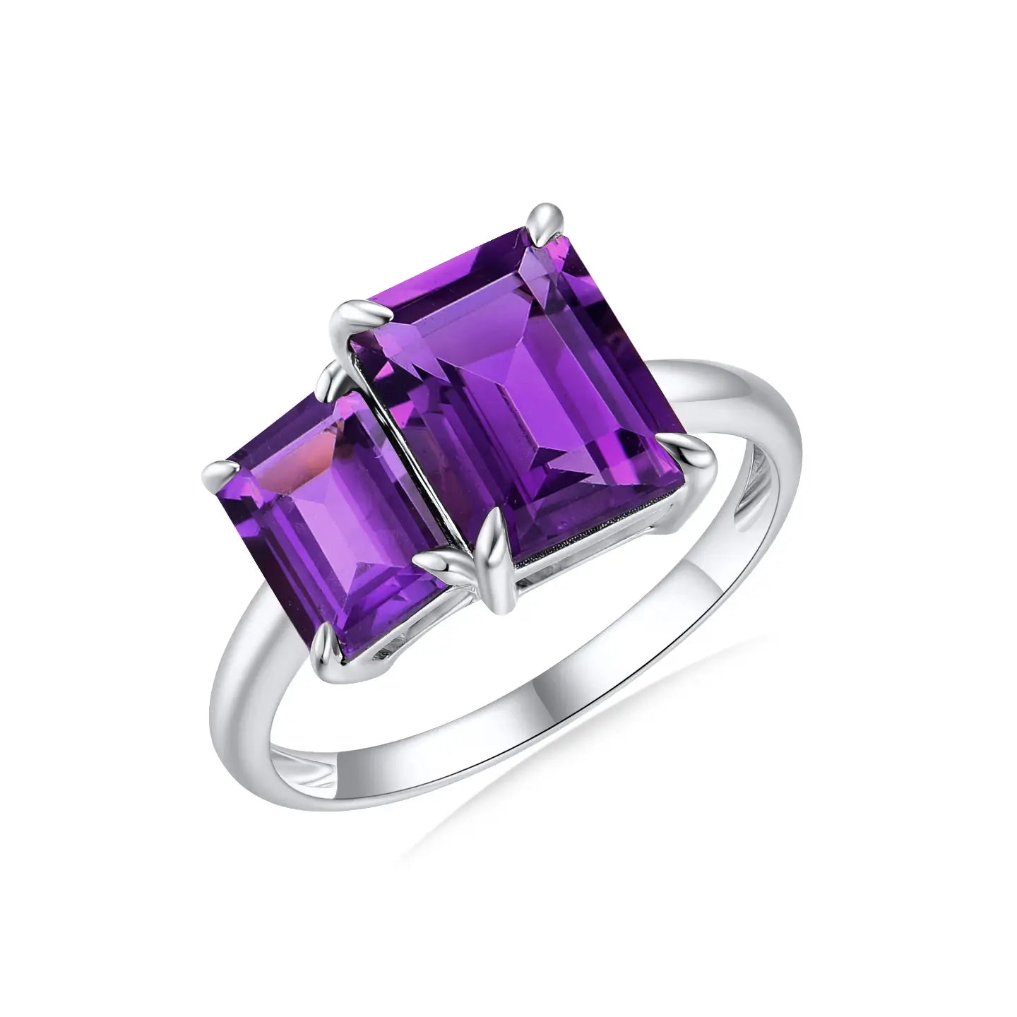 14k white gold amethyst ring