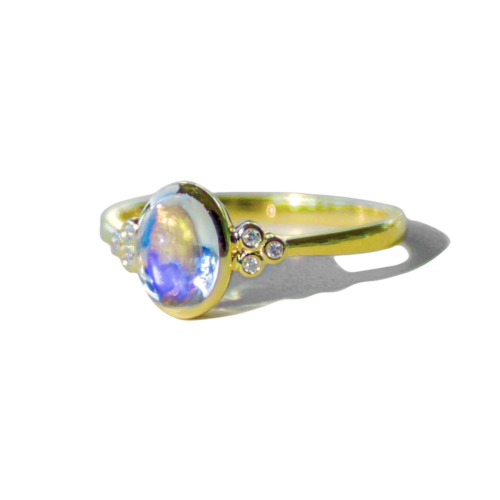Ayla Oval Moonstone Diamond Ring