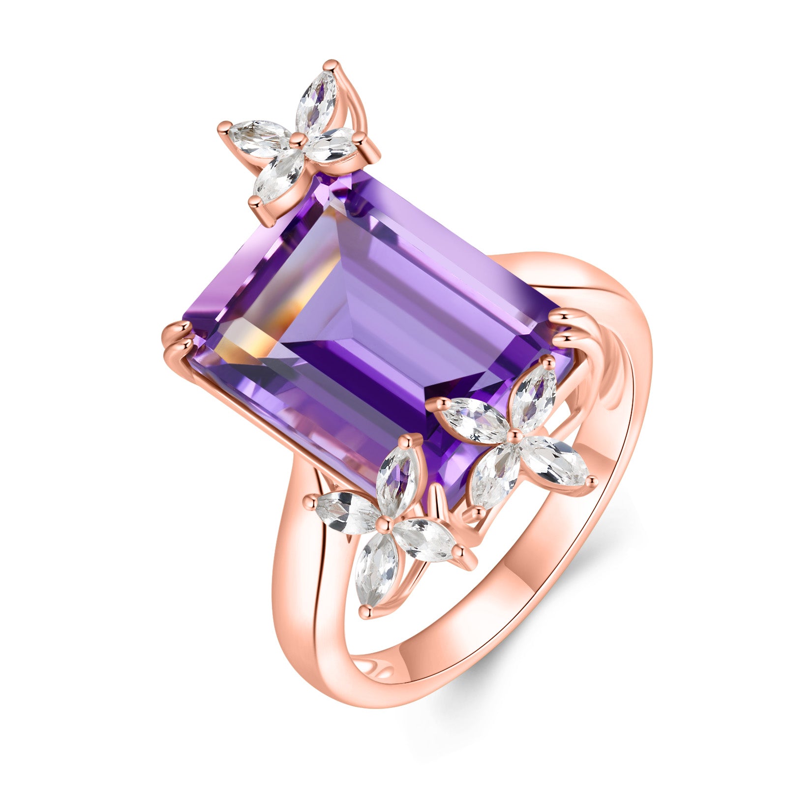 Vanessa Amethyst Diamond Butterfly Cocktail Ring