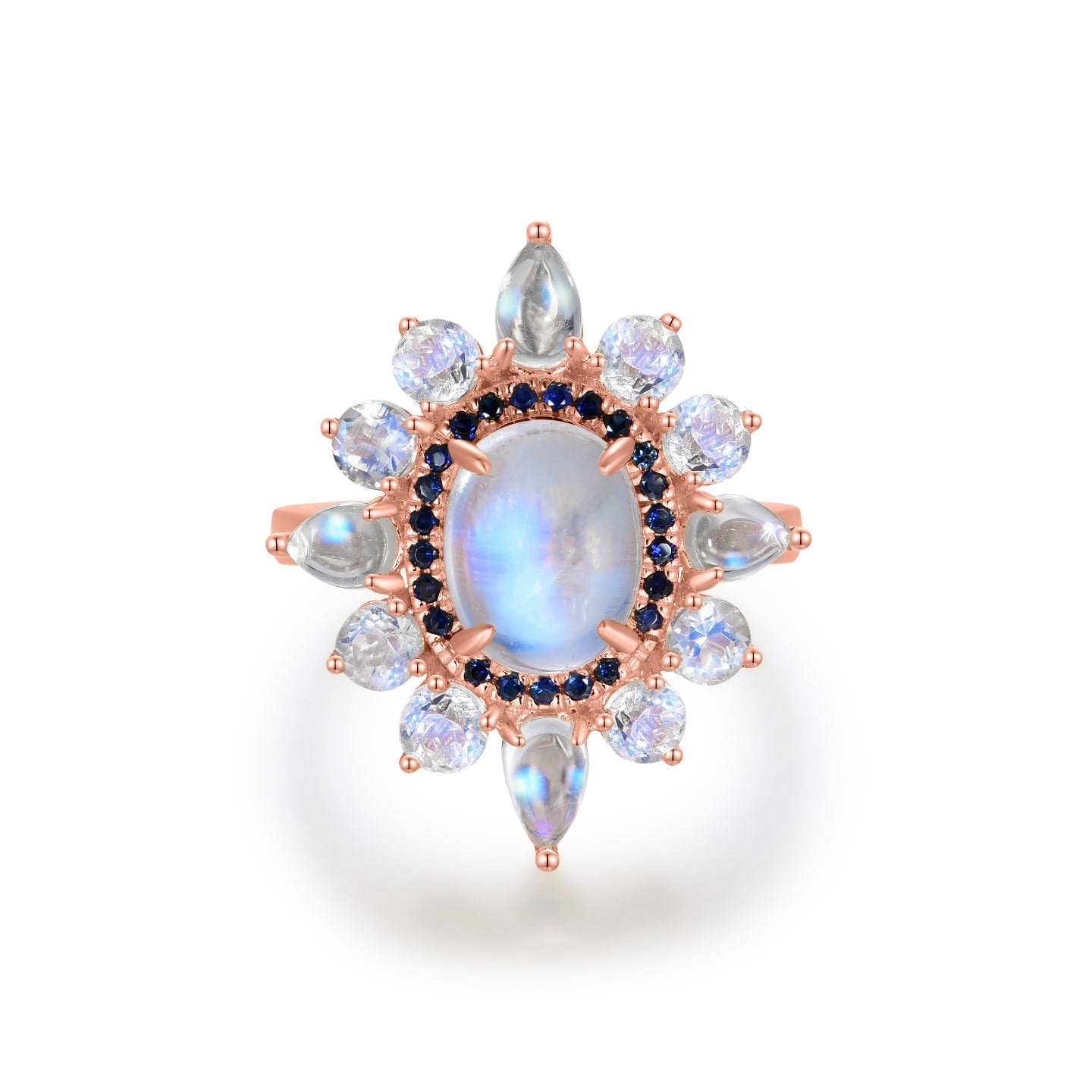 Moonstone Sapphire Cocktail Ring