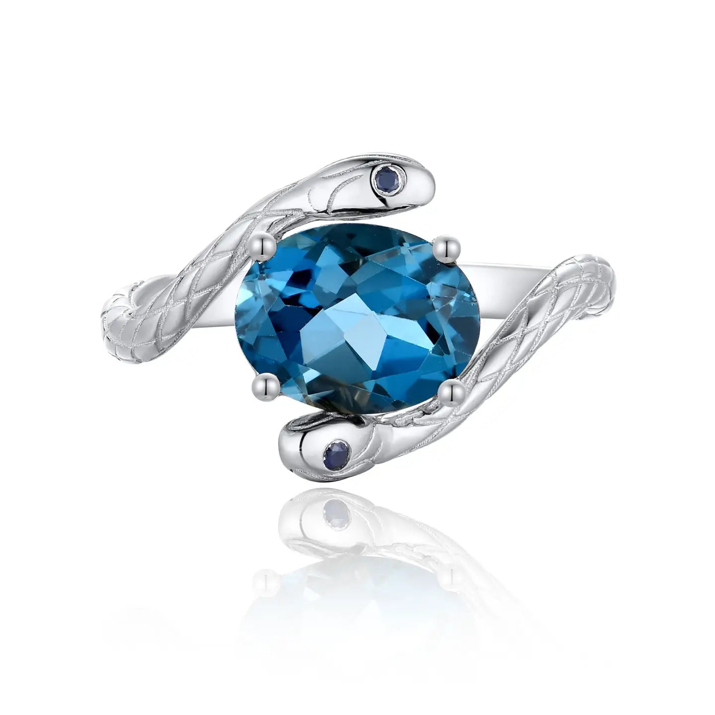 14k white gold sterling silver topaz sapphire ring