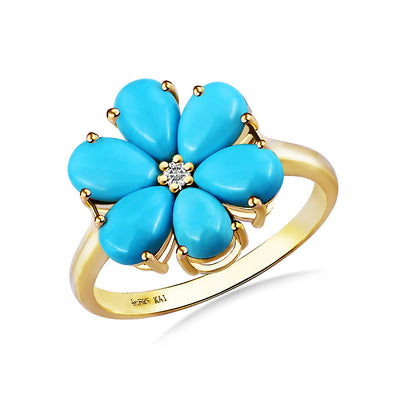 Flora Turquoise Diamond Ring