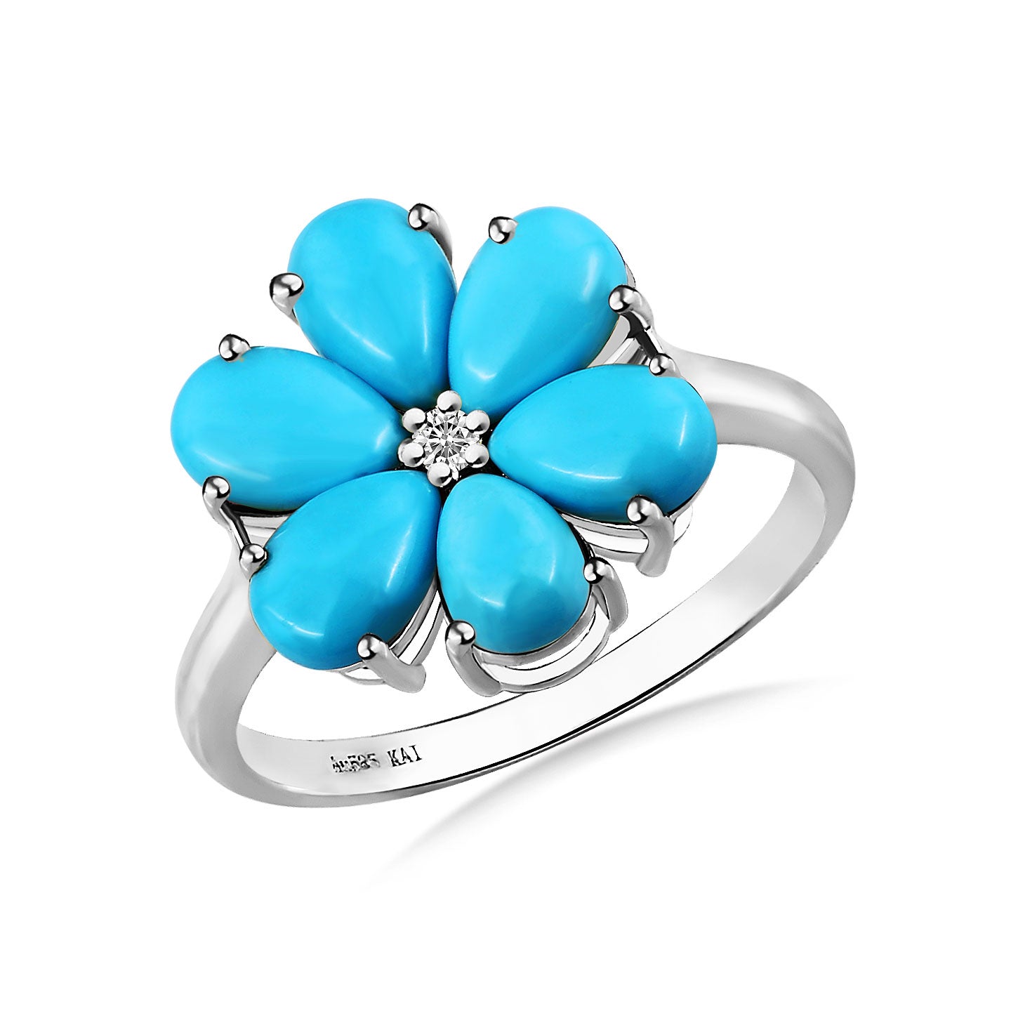 Flora Blossom Turquoise Diamond Ring
