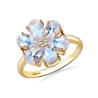 Flora Moonstone Diamond Ring