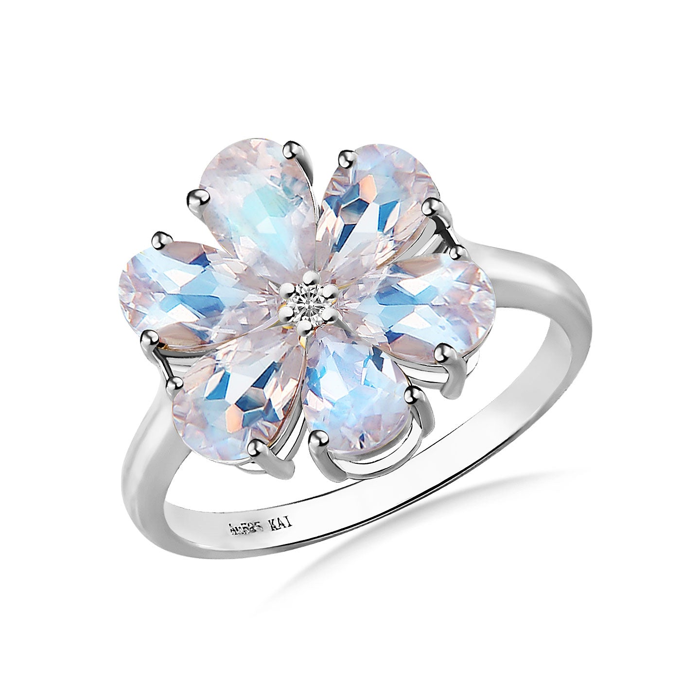 Flora Blossom Moonstone Diamond Ring