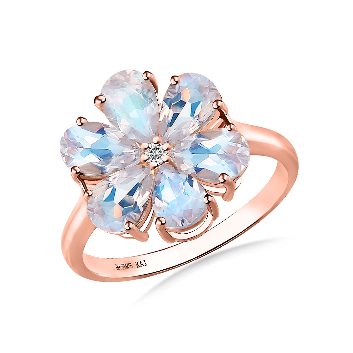 Flora Blossom Moonstone Diamond Ring