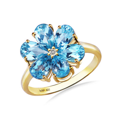 Flora Topaz Diamond Ring