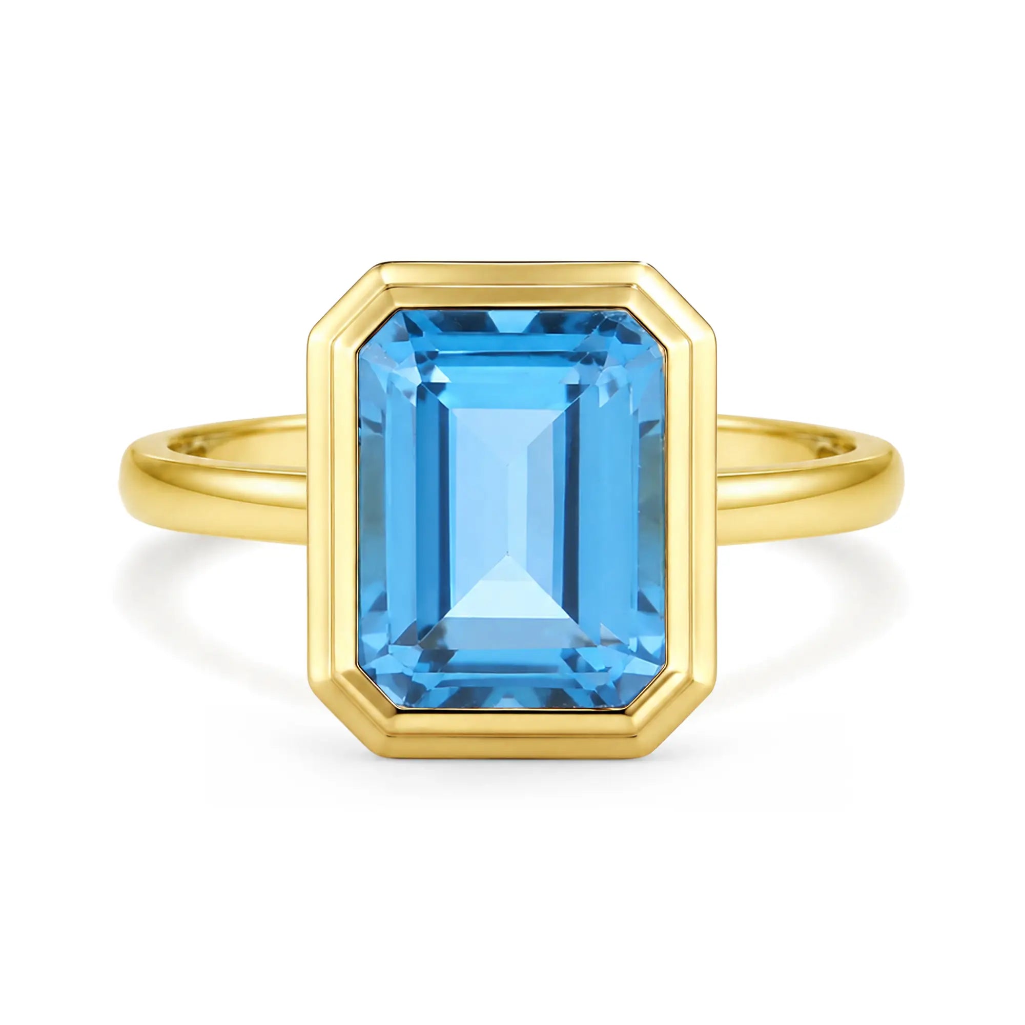 Kai Bella 14k gold north-south natural Emerald-Cut 2.5ctw Topaz Ring