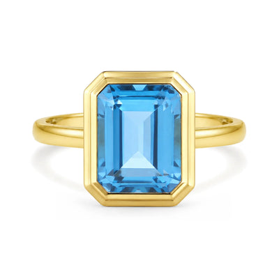 Kai Bella 14k gold north-south natural Emerald-Cut 2.5ctw Topaz Ring