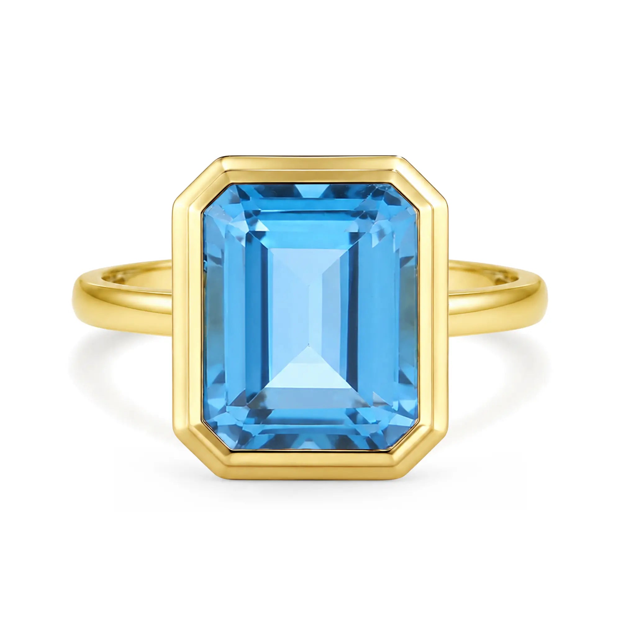 Kai Bella 14k gold north-south natural Emerald-Cut 3.5ctw Topaz Ring