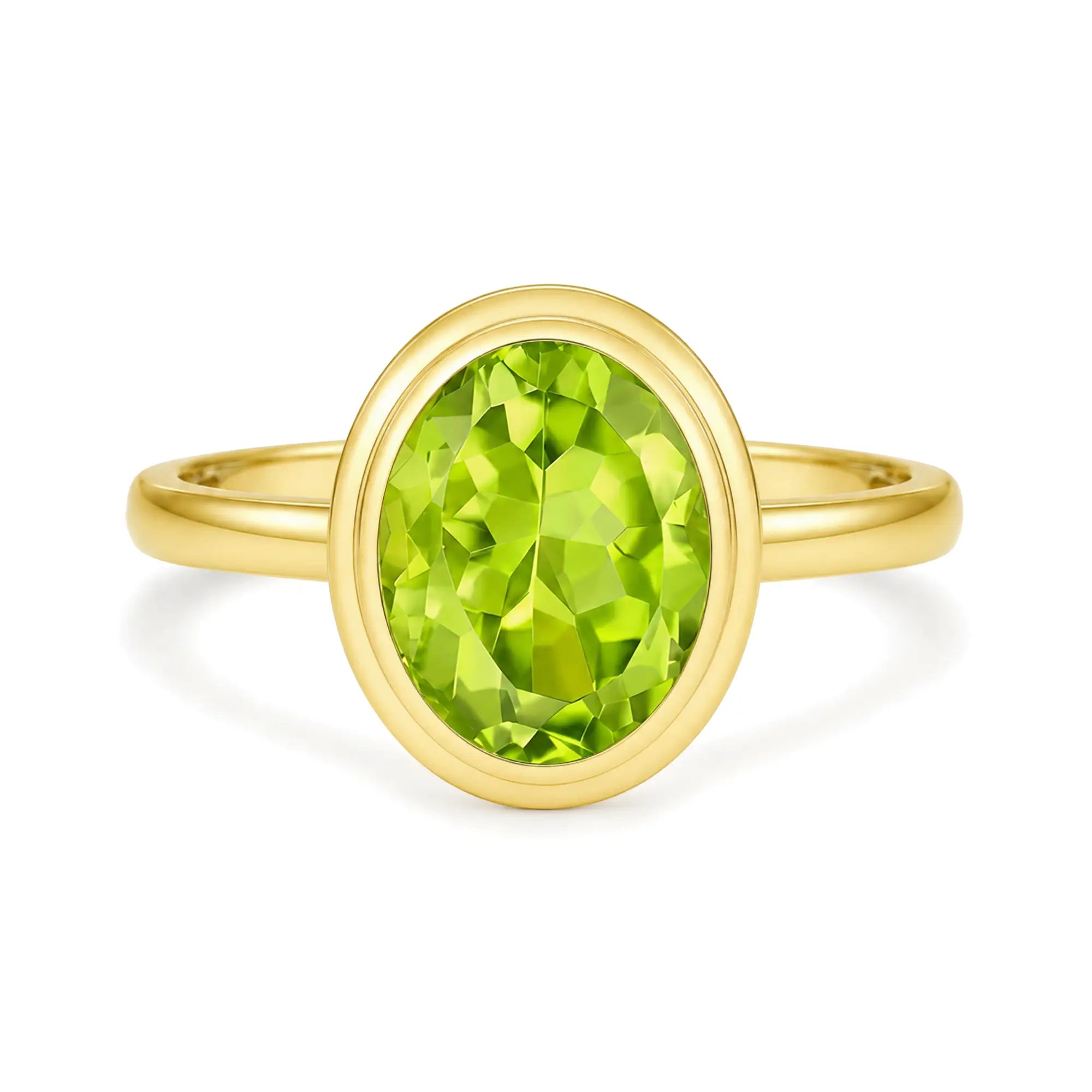 Kai 14k Gold Bella North-South Natural 2.0ctw Oval Peridot Ring