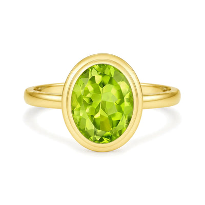 Kai 14k Gold Bella North-South Natural 2.0ctw Oval Peridot Ring