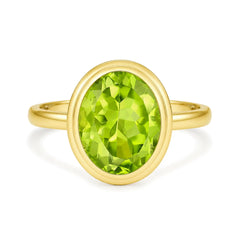Kai 14k Gold Bella North-South Natural 3.0ctw Oval Peridot Ring