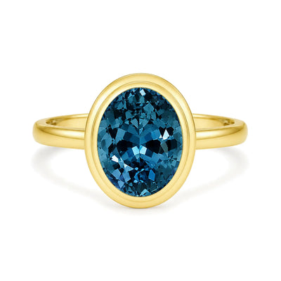 Kai 14k gold Bella North-South Oval Natural 2.50ctw London Blue Topaz Ring
