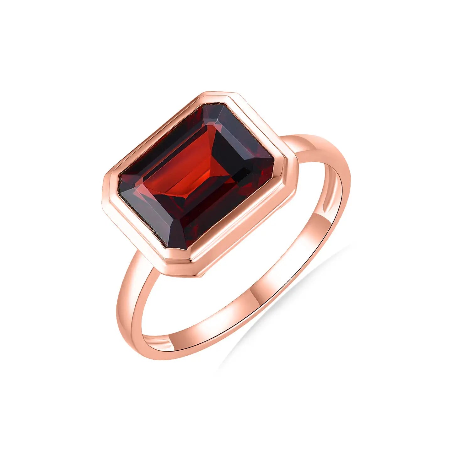 14k rose gold natural garnet ring gift