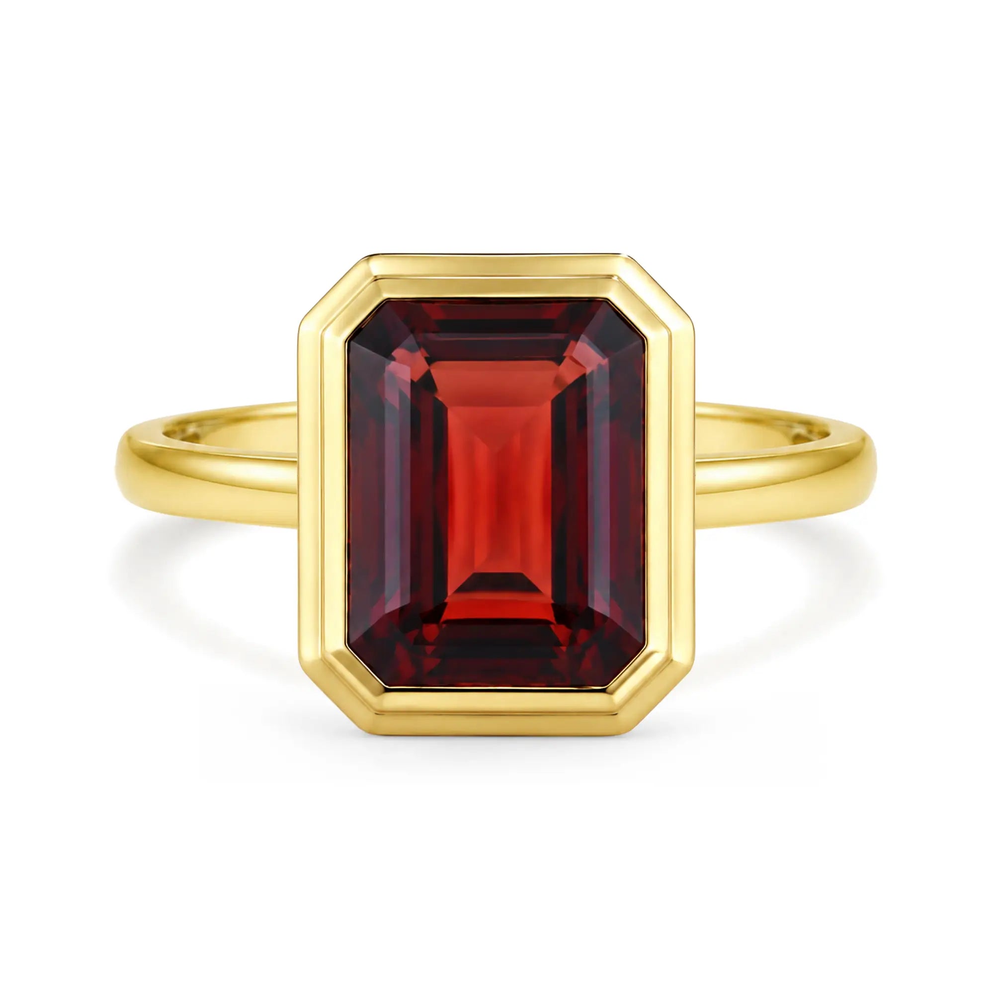 Kai 14k gold Bella North-South Emerald-Cut Natural 2.5ctw Garnet Ring