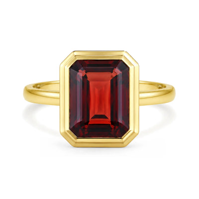 Kai 14k gold Bella North-South Emerald-Cut Natural 2.5ctw Garnet Ring