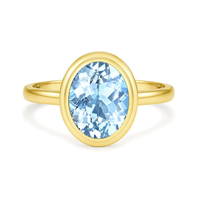 Kai 14K Gold Bella North-South Natural 2.0ctw Oval Aquamarine Ring