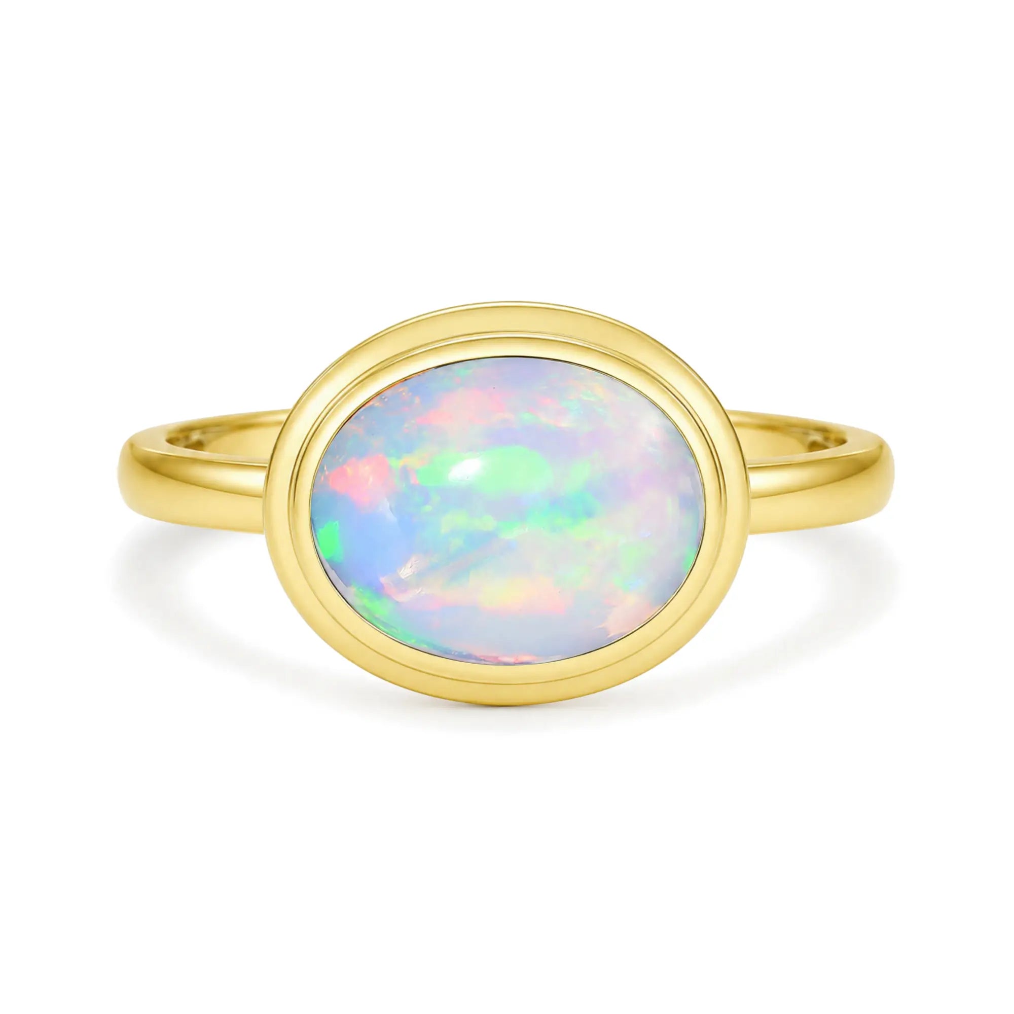 Kai 14k Gold Bella East-West Natural 1.5ctw Oval Opal Ring